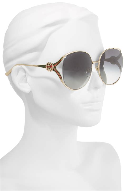 gucci slim glasses|Gucci 63mm Gradient Oversize Open Temple Round Sunglasses .